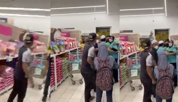 Lelaki mengamuk dalam pasar raya gaduh dengan pekerja wanita
