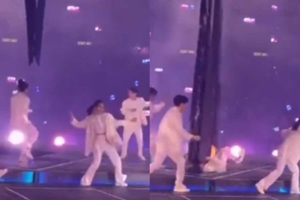 [VIDEO] Skrin video gergasi jatuh ketika konsert, dua penari cedera kena hempap