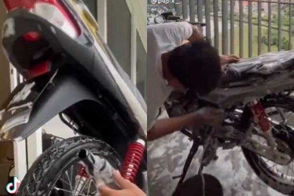 Tular video pemuda bawa naik motor RXZ atas kondo dikecam netizen