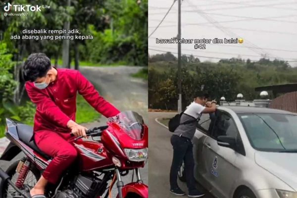 'Ada cable boleh lah' netizen kecam mat rempit guna abang bantu keluar motor dari balai