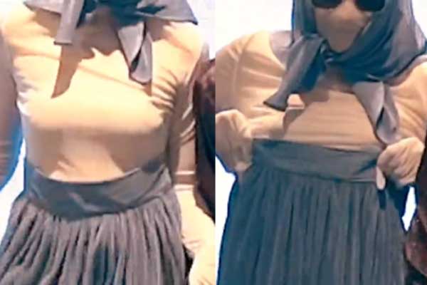 Pakaian gaun kemban model 'terlondeh' atas stage, pereka fesyen terkenal urut dada