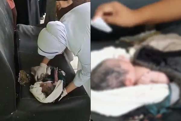 [VIDEO] Bayi baru lahir ditemui di atas sofa diselamatkan orang ramai