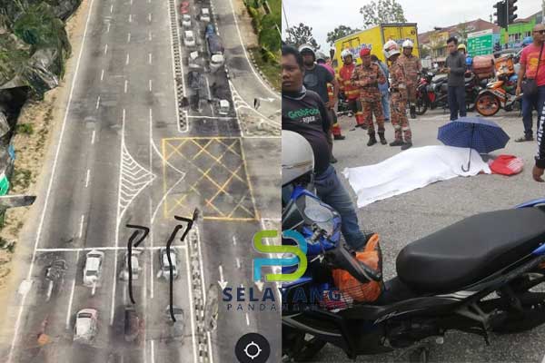 Rider makanan maut dilanggar kereta di lampu isyarat libat 5 buah kenderaan