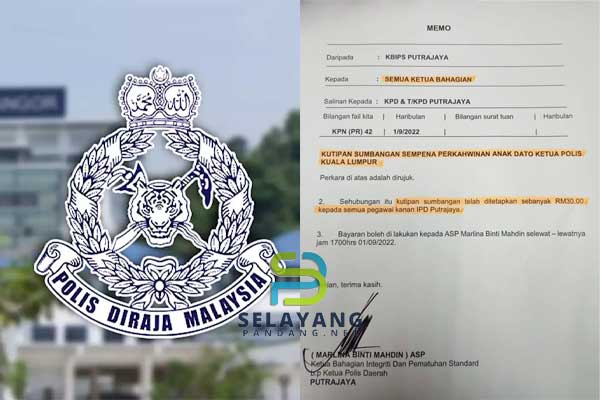 Ketua polis KL minta "orang bawah" derma RM30,00 untuk kenduri kahwin anaknya?