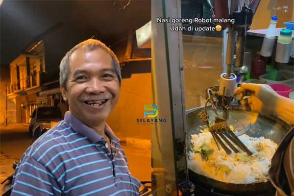 Viral video penjual gerai tepi jalan masak nasi goreng guna 'robot' netizen puji sedap