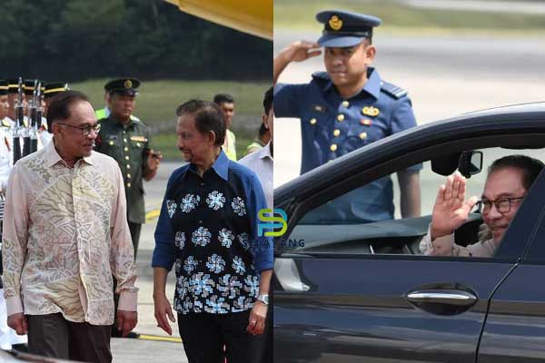 Tak pernah terjadi dalam Malaysia, Sultan Brunei pandu sendiri kereta tapi Anwar duduk sebelah