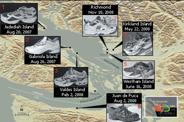 Misteri Laut Salish, pesisirnya sering ditemui kasut berisi tulang manusia