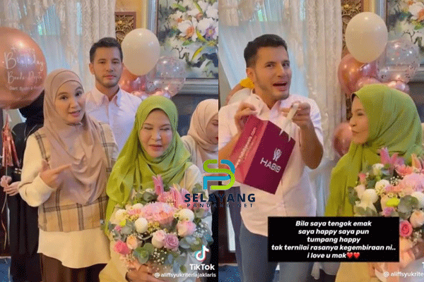 Aliff Syukri sambut befday Bonda Rozita, netizen terkejut tengok 'tanda harga' di hadiah