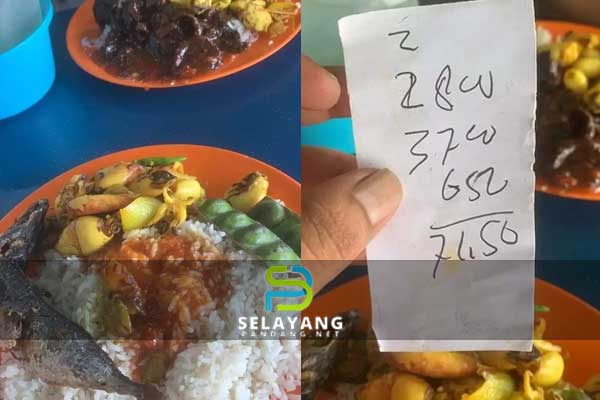 Lelaki terkejut makan tengah hari di Ampang harga RM71.50 untuk dua orang
