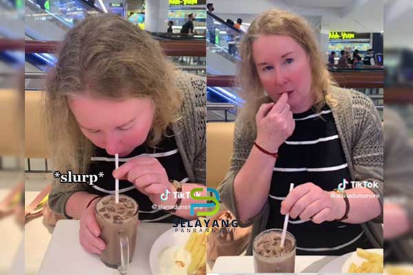 Wanita Scotland cuba minum Milo ais buat pertama kali, netizen terhibur tengok reaksinya