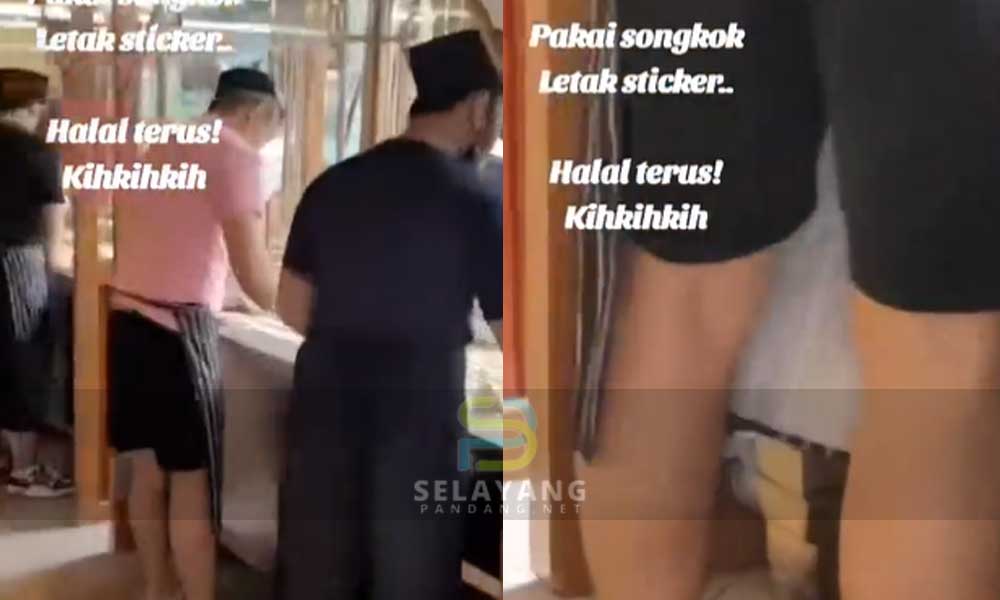 "Haritu dah viral pakai rantai salib"- Pekerja restoran cina muslim teruk dikecam pakai songkok berseluar pendek