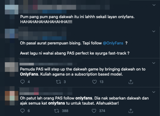Ahli Pemuda Pas dikecam lepas 'kantoi' follow akaun seks 'OnlyFans' di Twitter, ini penjelasannya.. 