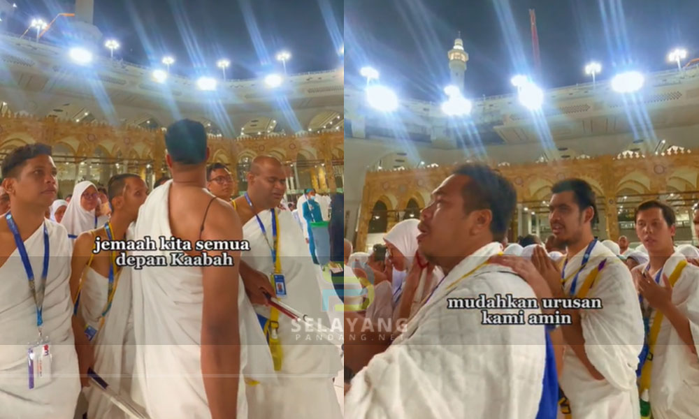 "Kita semua dah sampai depan Kaabah"- Ramai sebak lihat video ustaz ini bawa jemaah cacat penglihatan berdoa depan Kaabah